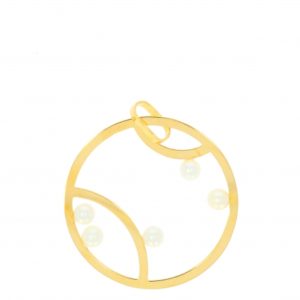 Pendentif or jaune perles