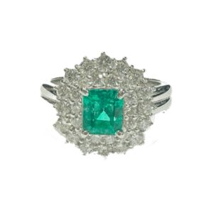 bague emeraude diamants