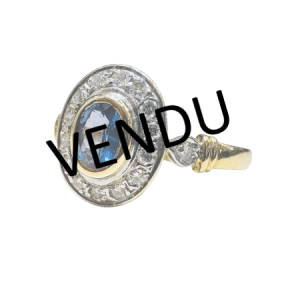 Bague Art Déco saphir, diamants