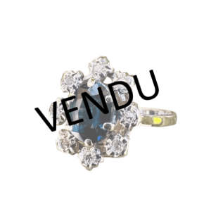 Bague Art Déco saphir diamants