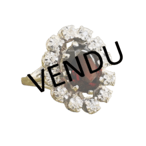 Bague Art Déco grenat, diamants