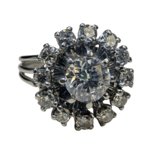 bague ancienne marguerite diamants