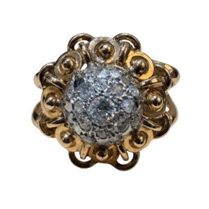 bague ancienne dôme diamants