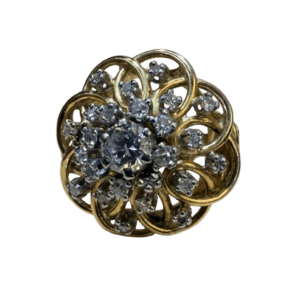 bague ancienne rosace diamants