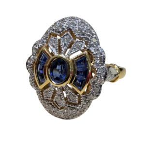 bague ancienne art déco saphirs et diamants
