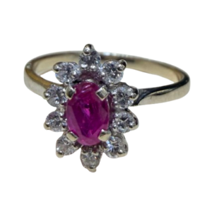 bague art déco rubis diamants