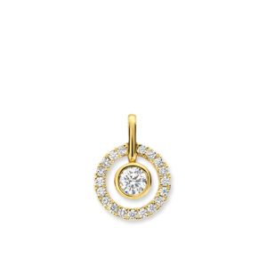 pendentif or jaune diamants