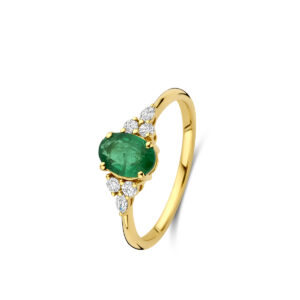 bague emeraude diamants
